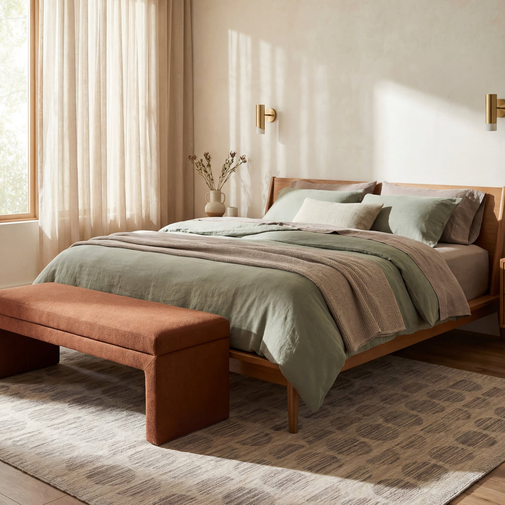 Nouran Modern Geometric Washable Rug | Brown