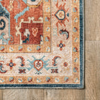 Jewel Medallion Washable Rug | Dark Blue