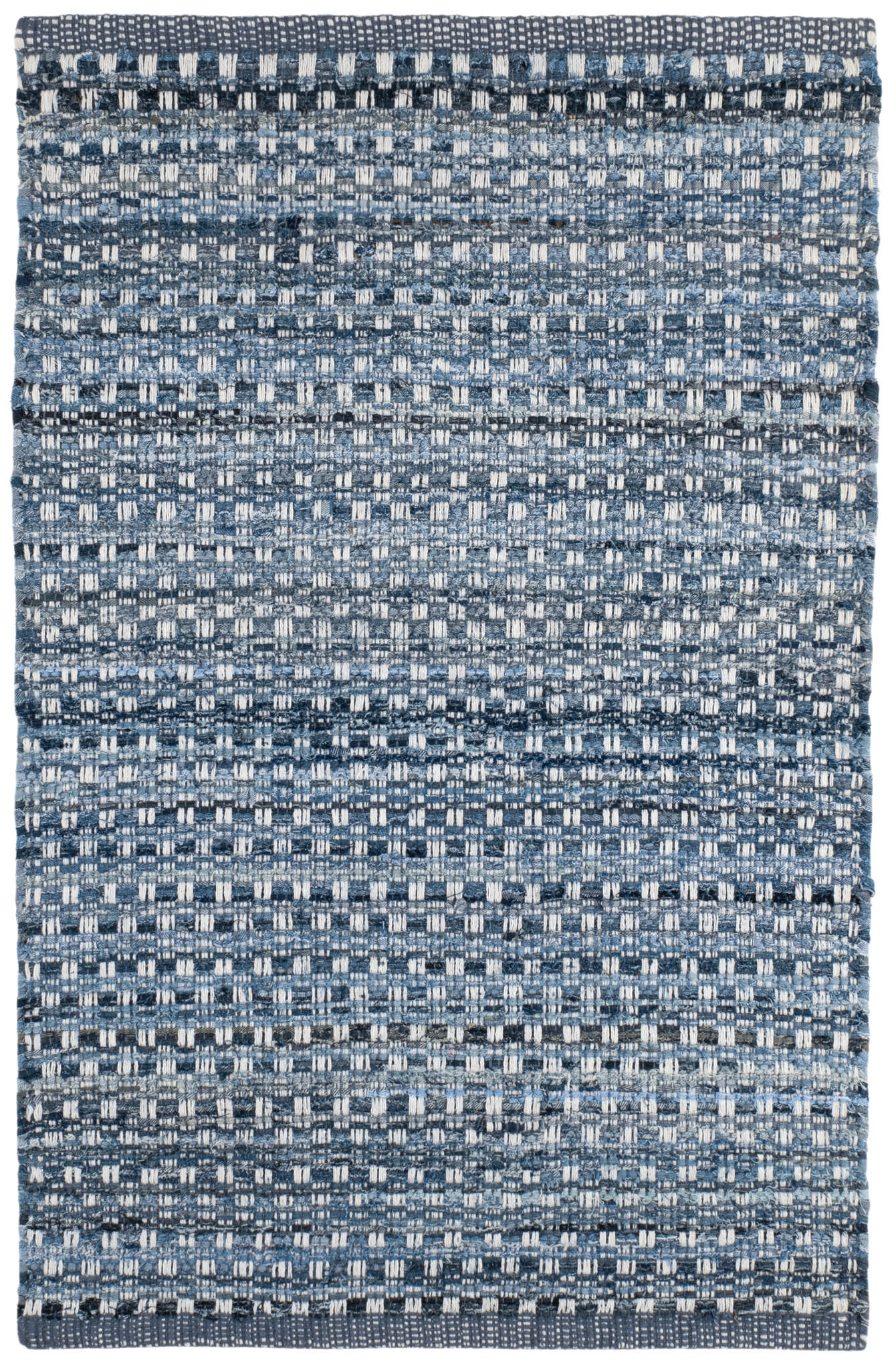 Denim Stone Handwoven Cotton Rug | Blue Image secondaire du produit