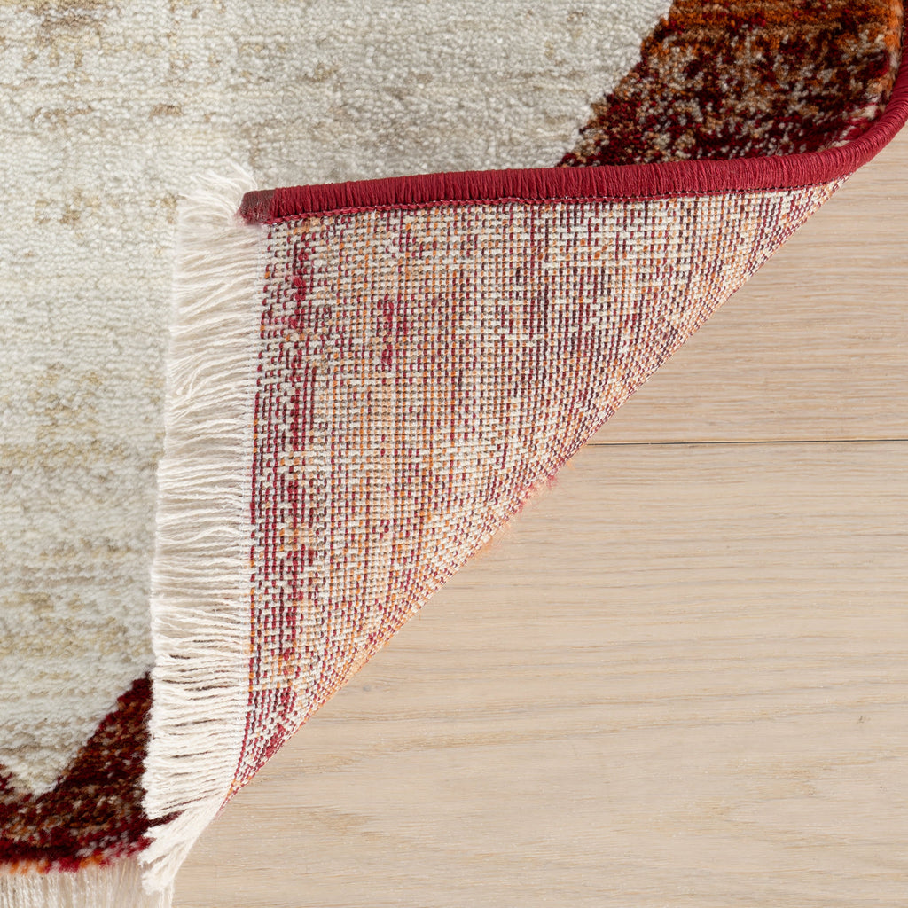 Vanni Checkered Fringed Rug | Red