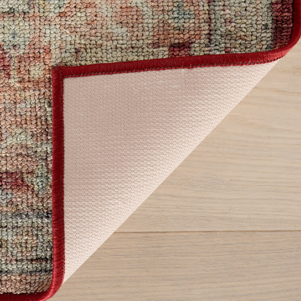 Elarin Traditional Medallion Washable Rug | Red