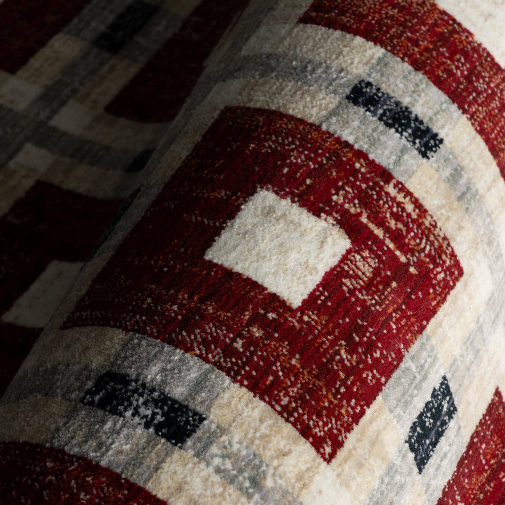 Sorelle Modern Plaid Rug | Red