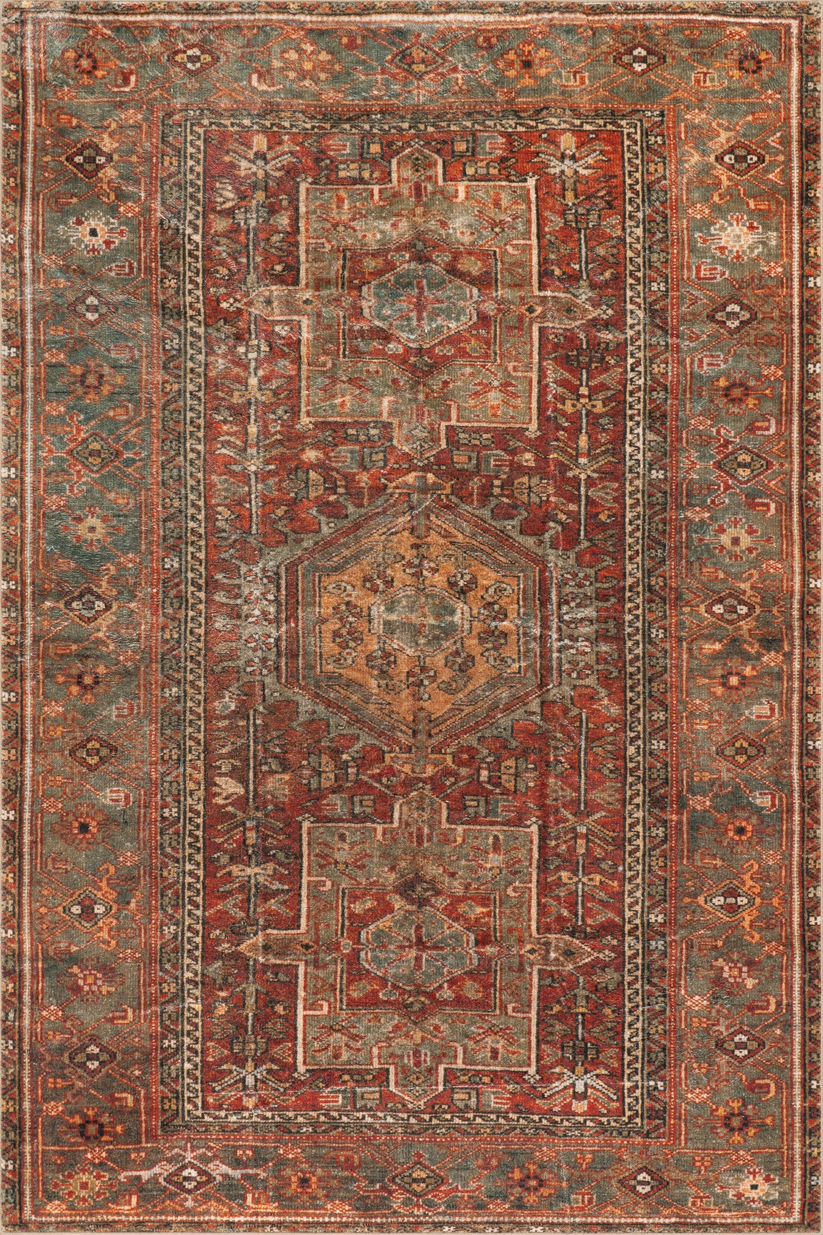 Maid Medallion Washable Rug | Red Image principale du produit