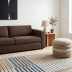 Mauzi Modern Striped Washable Rug | Golden
