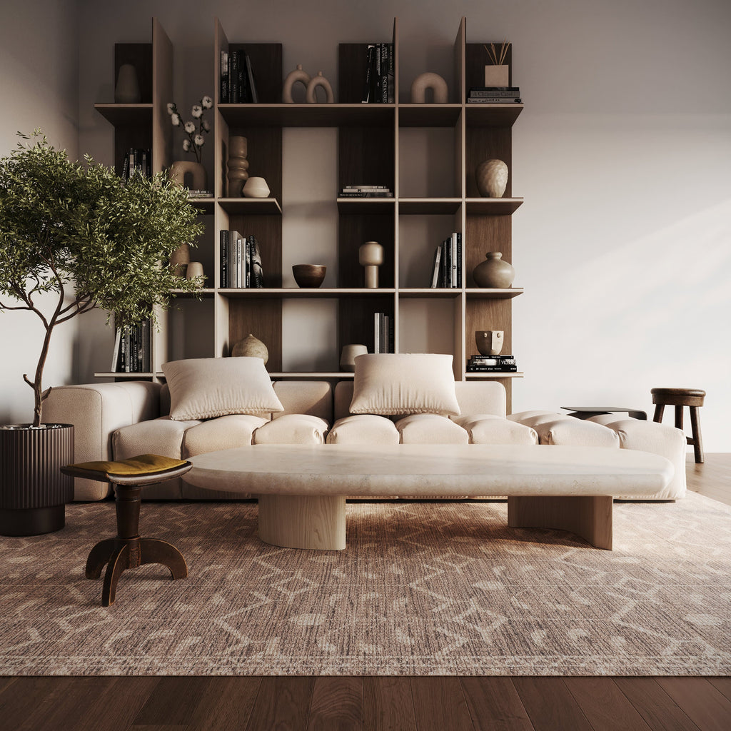 Ohzye Transitional Floral and Paisley Rug | Brown