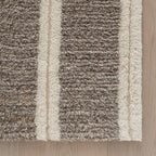 Elvine Modern Striped Wool Rug | Grey