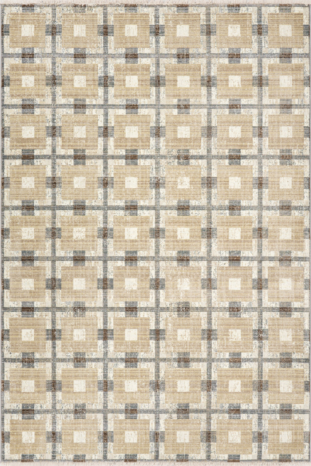 Sorelle Modern Plaid Rug | Beige