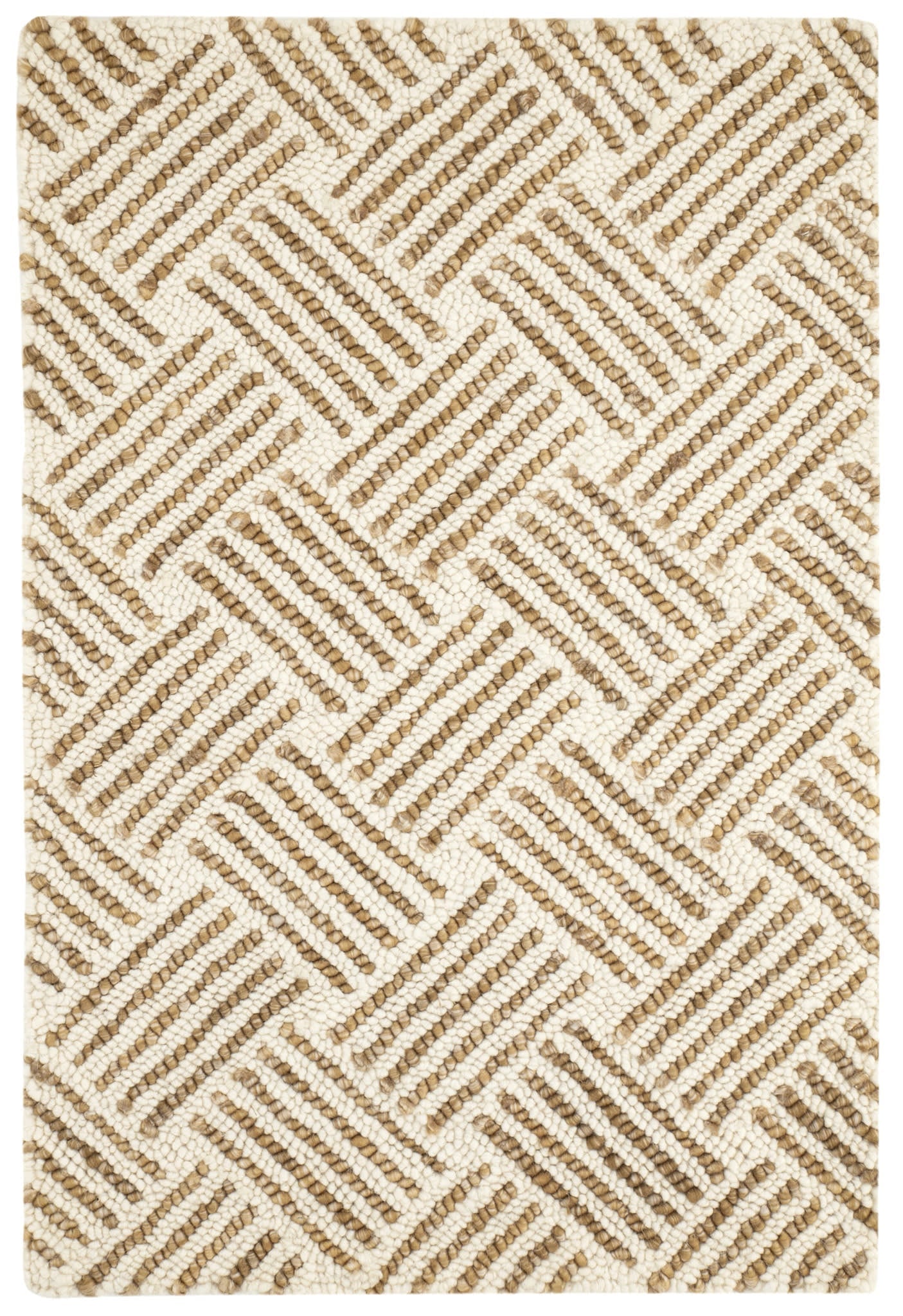 Layers Hand Hooked Wool Rug | Ochre