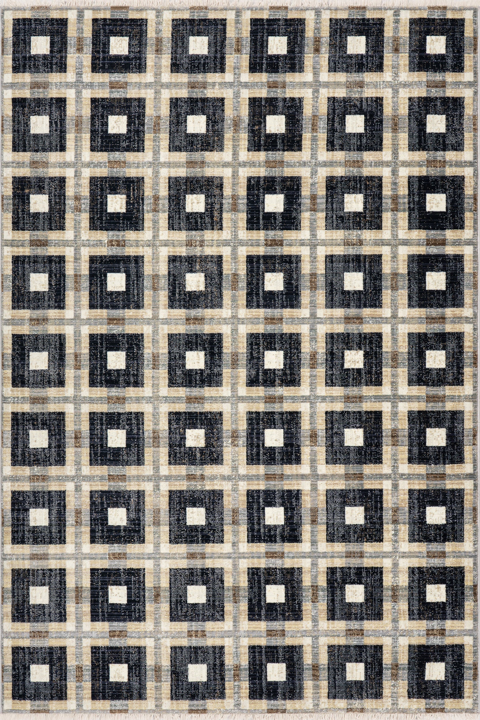 Sorelle Modern Plaid Rug | Navy