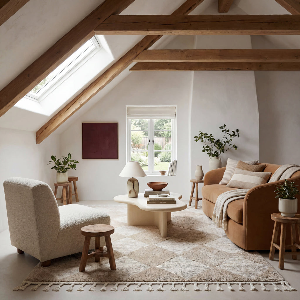 Aylin Diamond Tasseled Rug | Beige