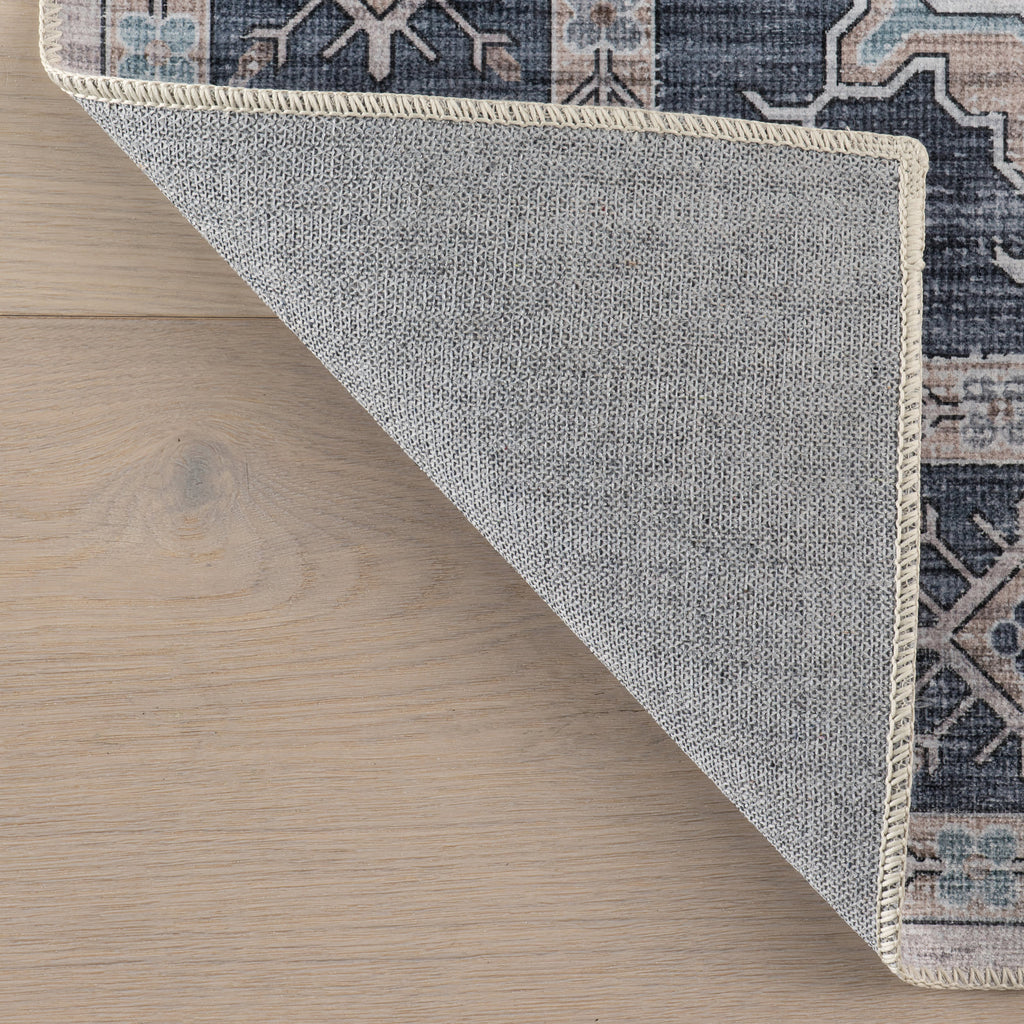 Francesca Timeworn Charm Spill Proof Washable Rug | Blue