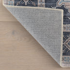 Francesca Timeworn Charm Spill Proof Washable Rug | Blue