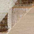 Vanni Checkered Fringed Rug | Tan