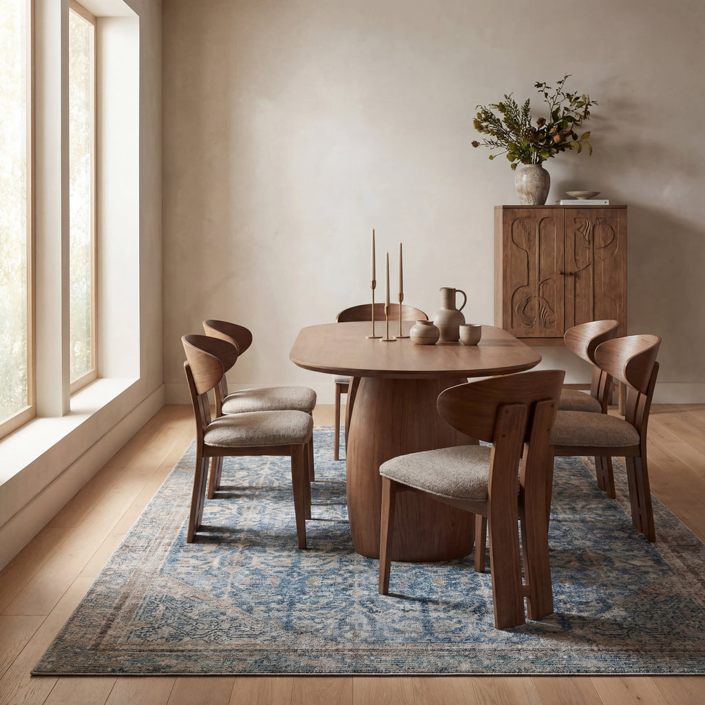 Tila Vintage & Distressed Washable Rug | Blue