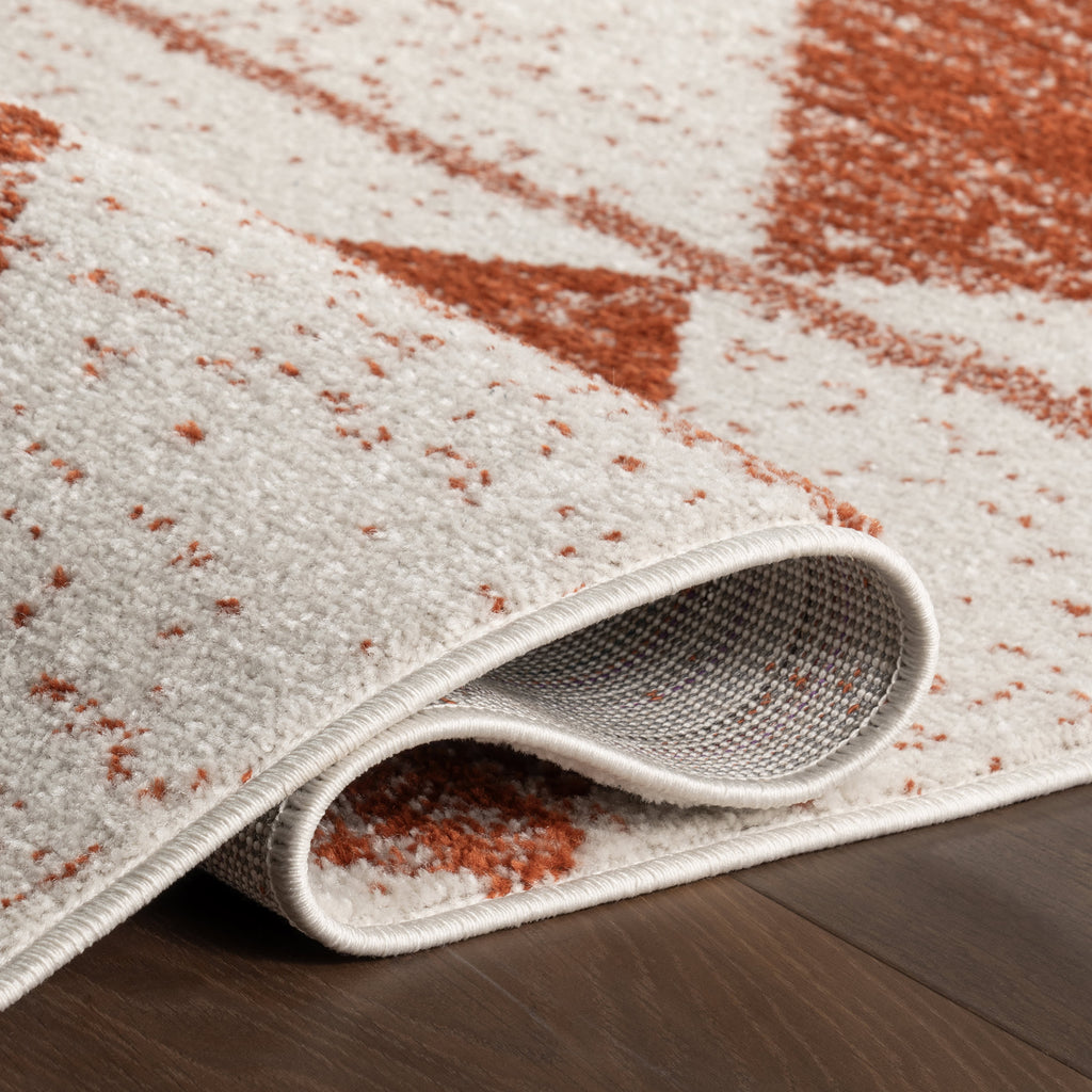 Kaydence Striped Diamonds Rug | Brick