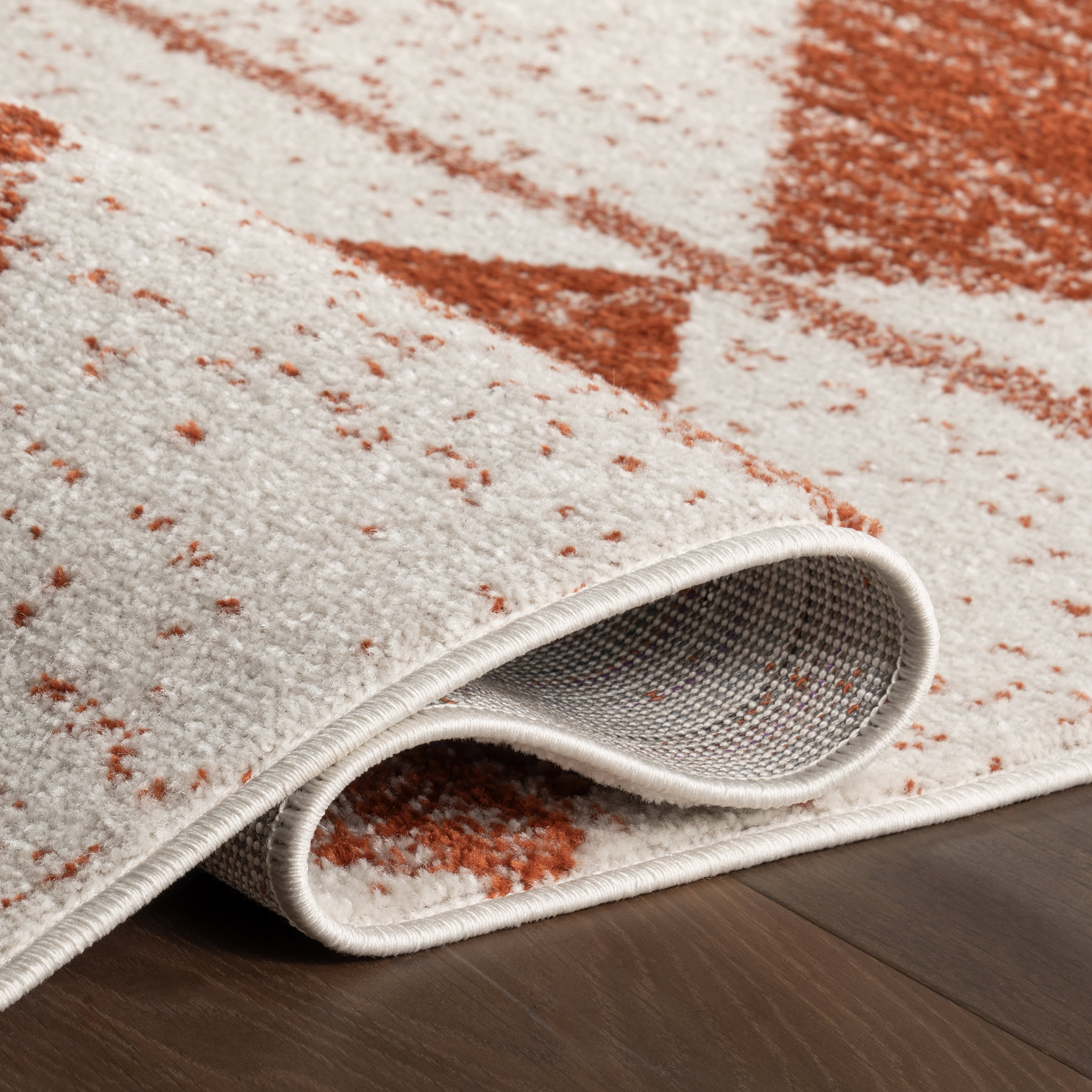 Kaydence Striped Diamonds Rug | Brick