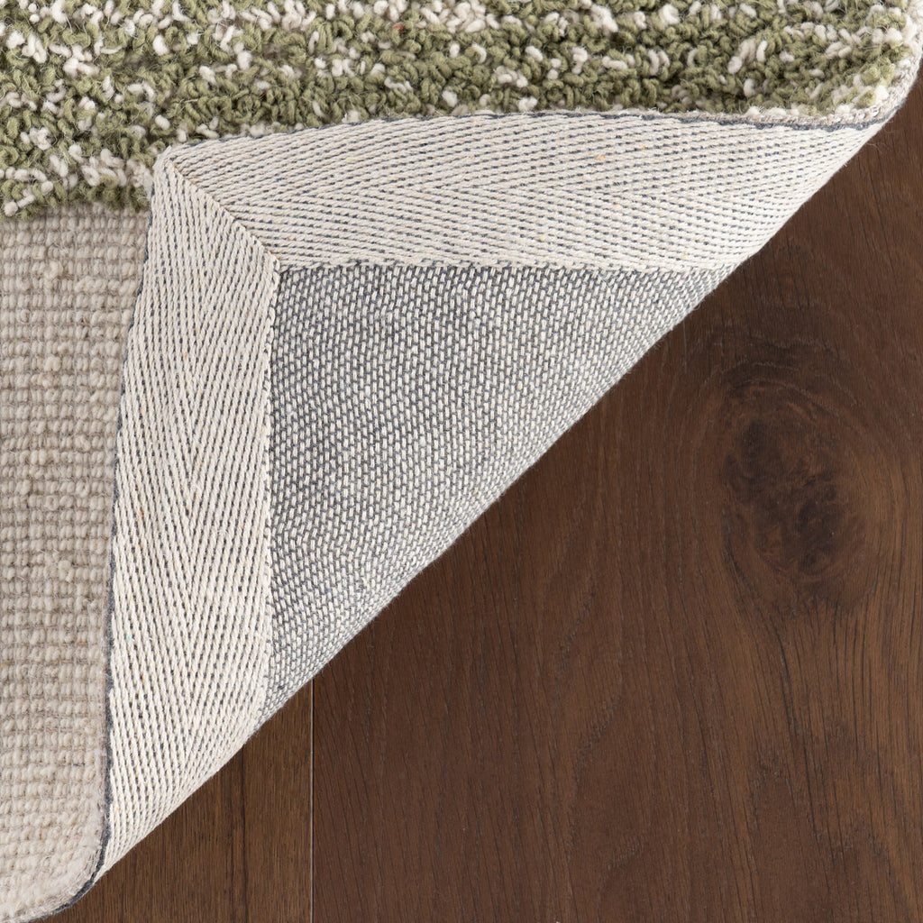 Riel Bohemian Geometric Wool Rug | Green