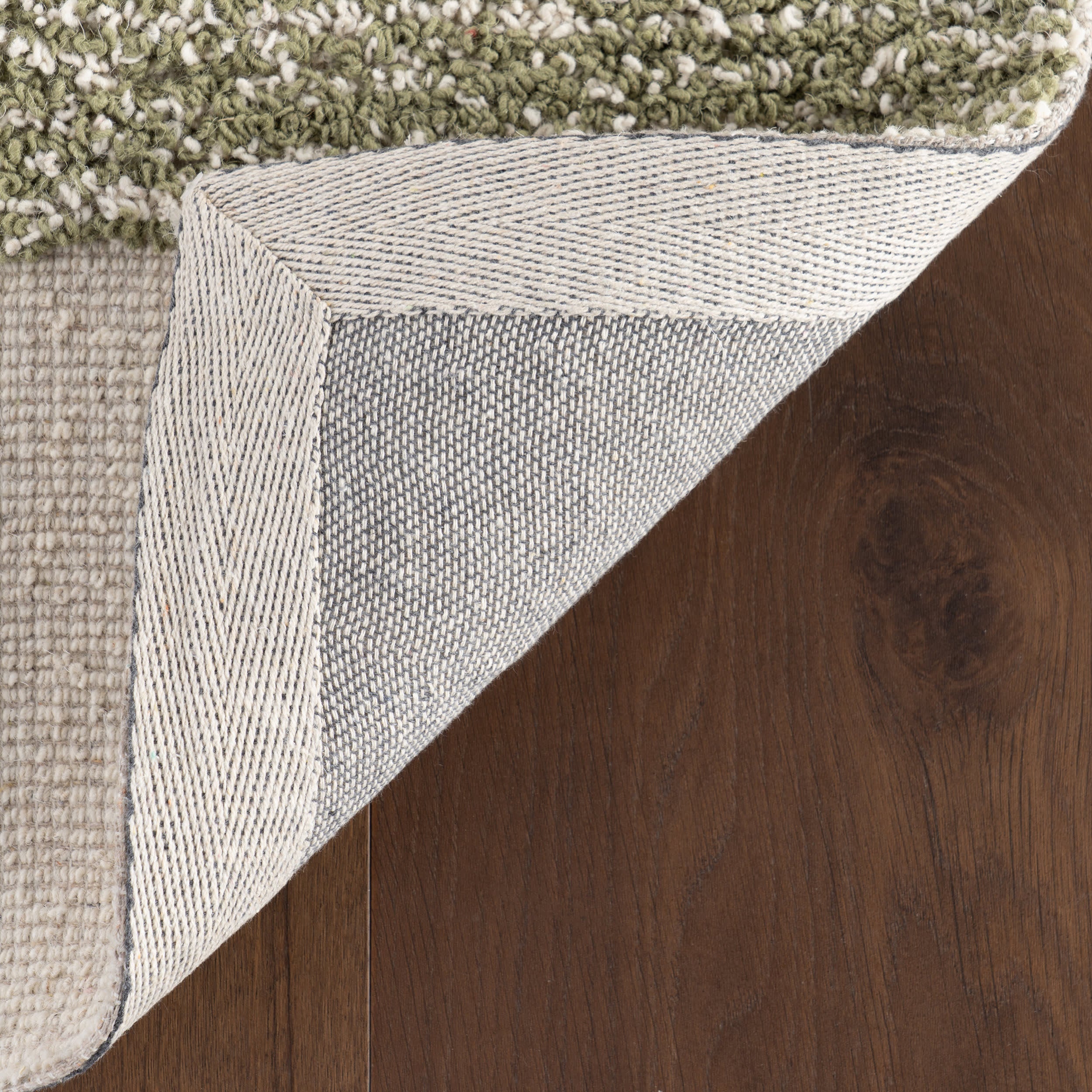 Riel Bohemian Geometric Wool Rug | Green