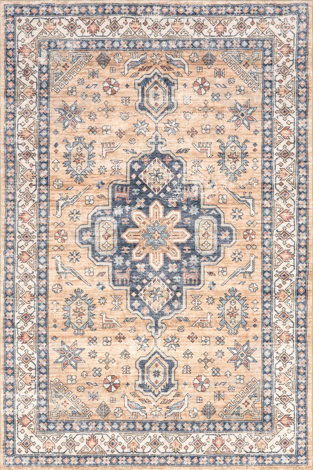 Arsenia Vintage Medallion Washable Rug | Sand
