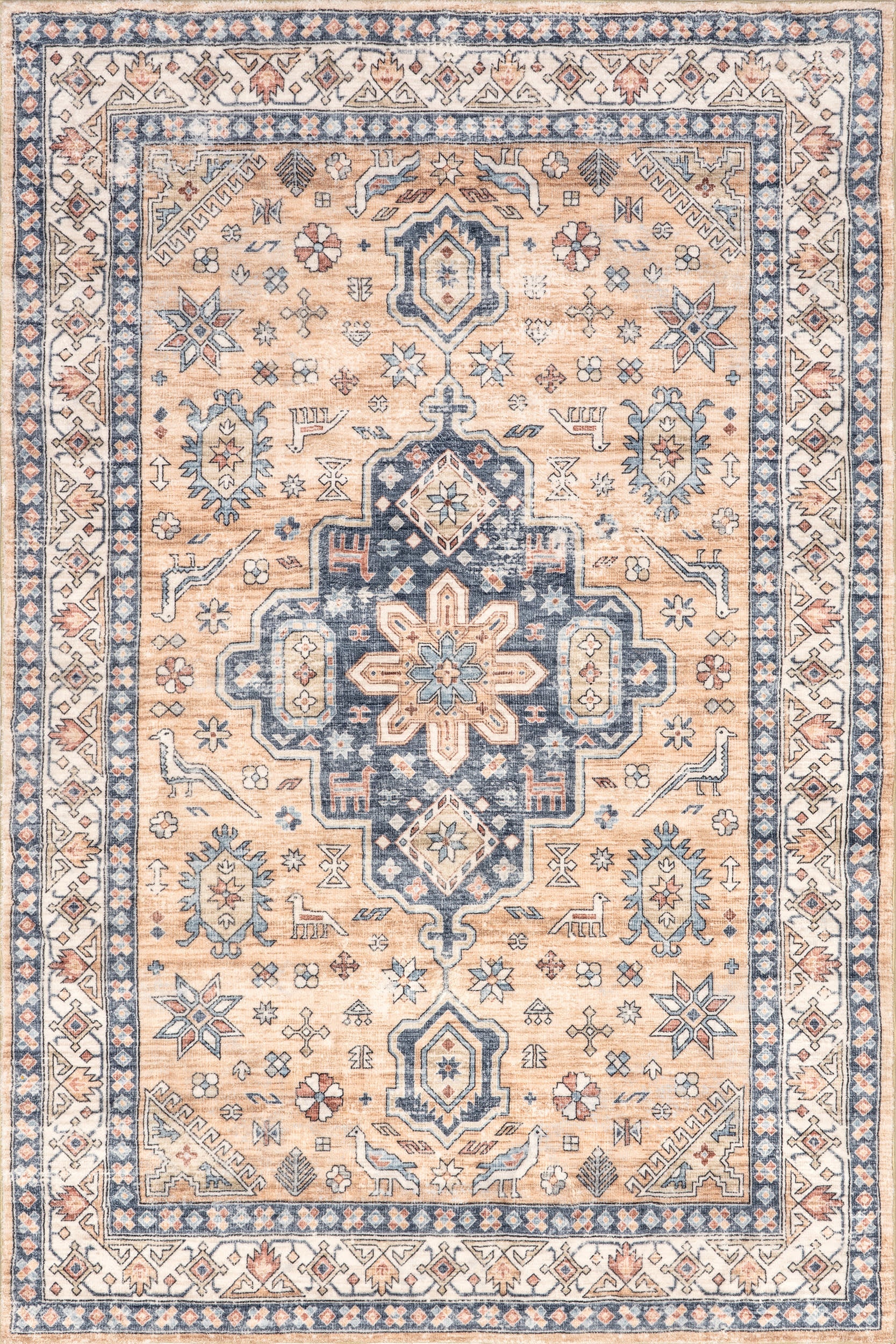 Arsenia Vintage Medallion Washable Rug | Sand