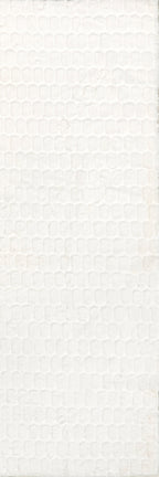 Milazia Honeycomb Plush Cloud Washable Rug | White