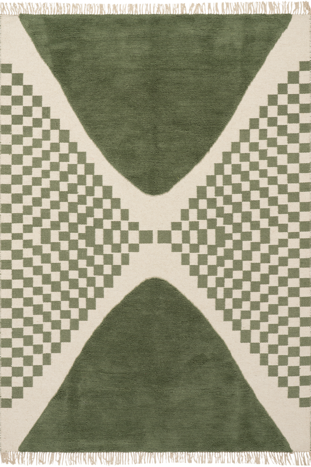 Monda Moroccan Bohemian Hand Woven Rug | Green
