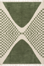 Monda Moroccan Bohemian Hand Woven Rug | Green