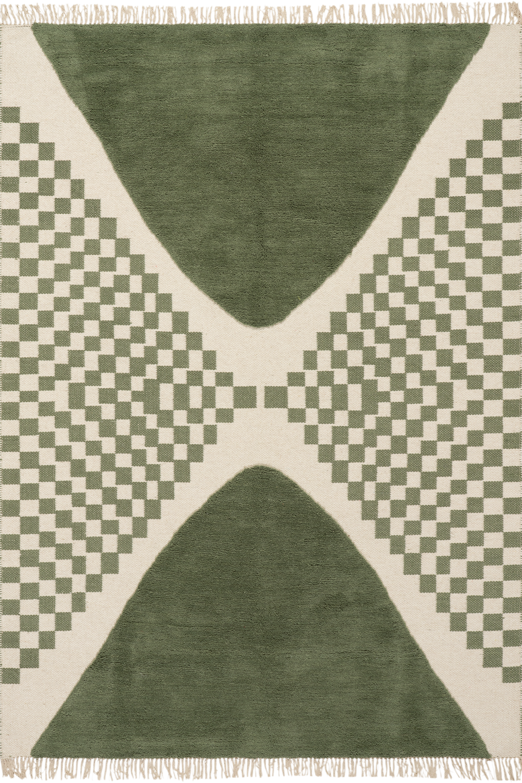 Monda Moroccan Bohemian Hand Woven Rug | Green