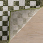 Kallie Washable Tiled Rug | Green