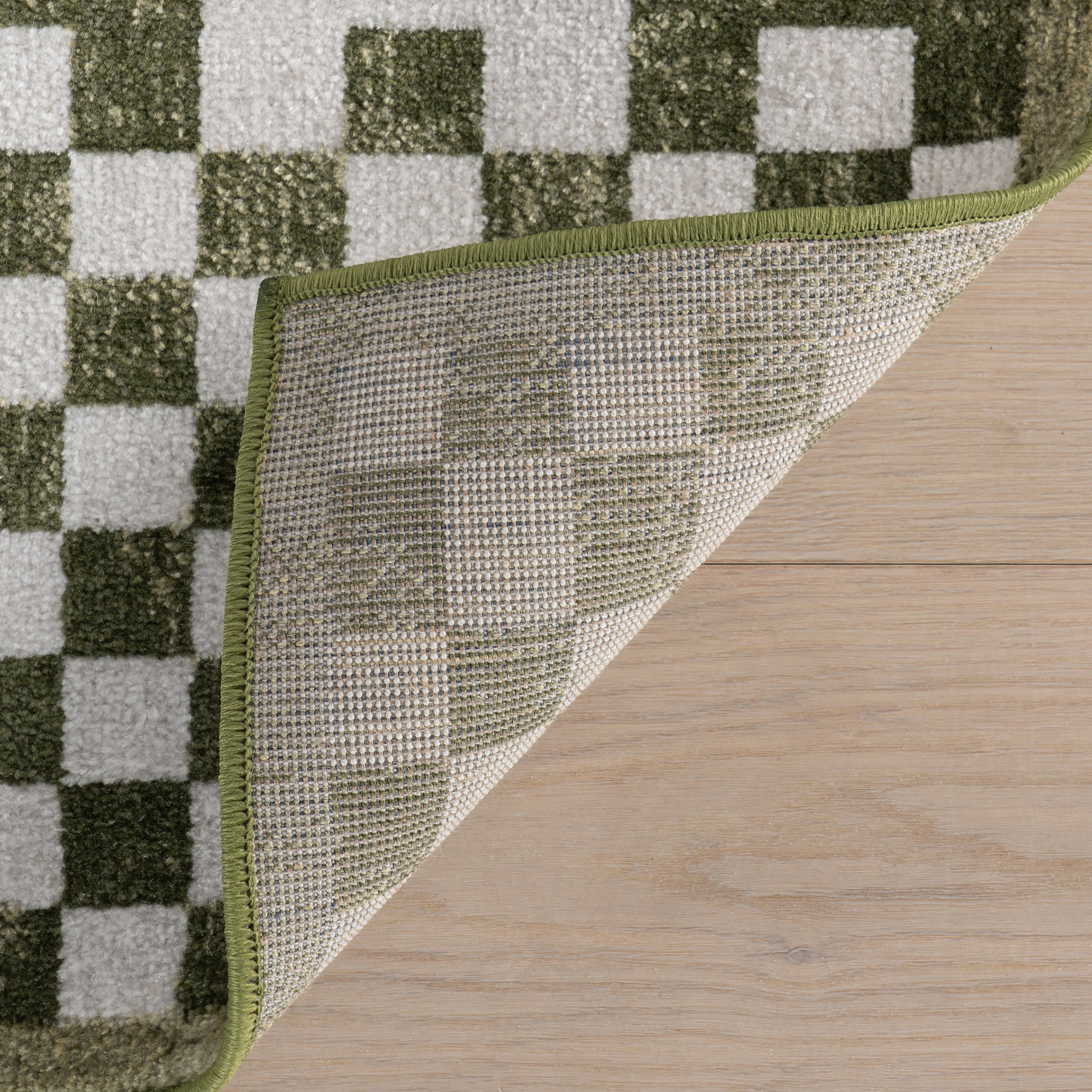 Kallie Washable Tiled Rug | Green