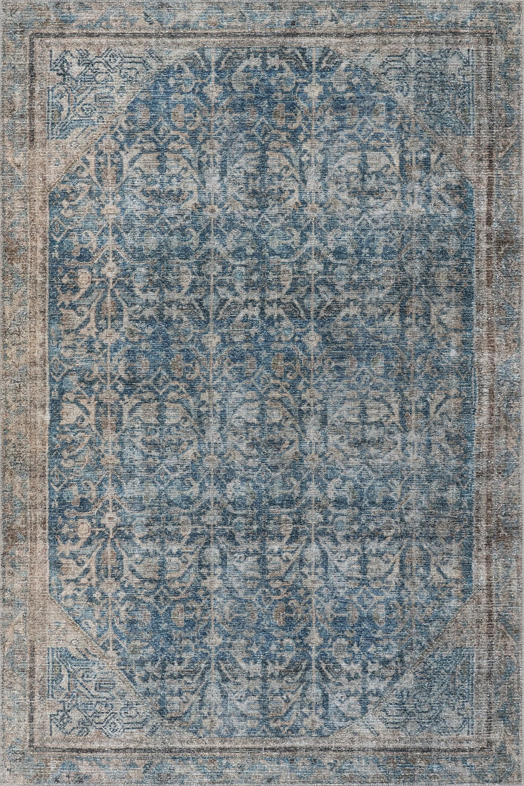 Tila Vintage & Distressed Washable Rug | Blue