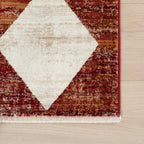 Vanni Checkered Fringed Rug | Red