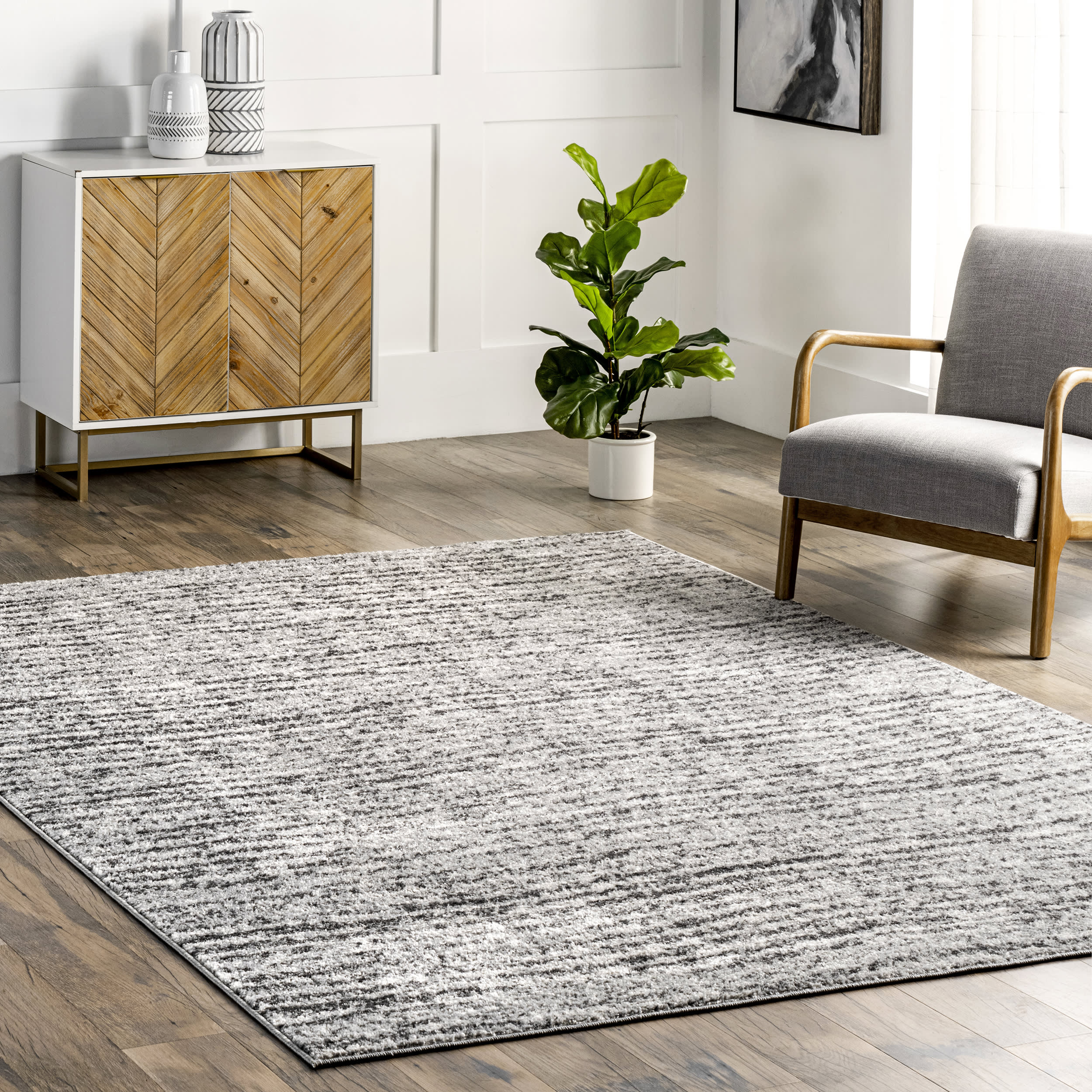 Ripple Waves Rug | Grey Secondary image