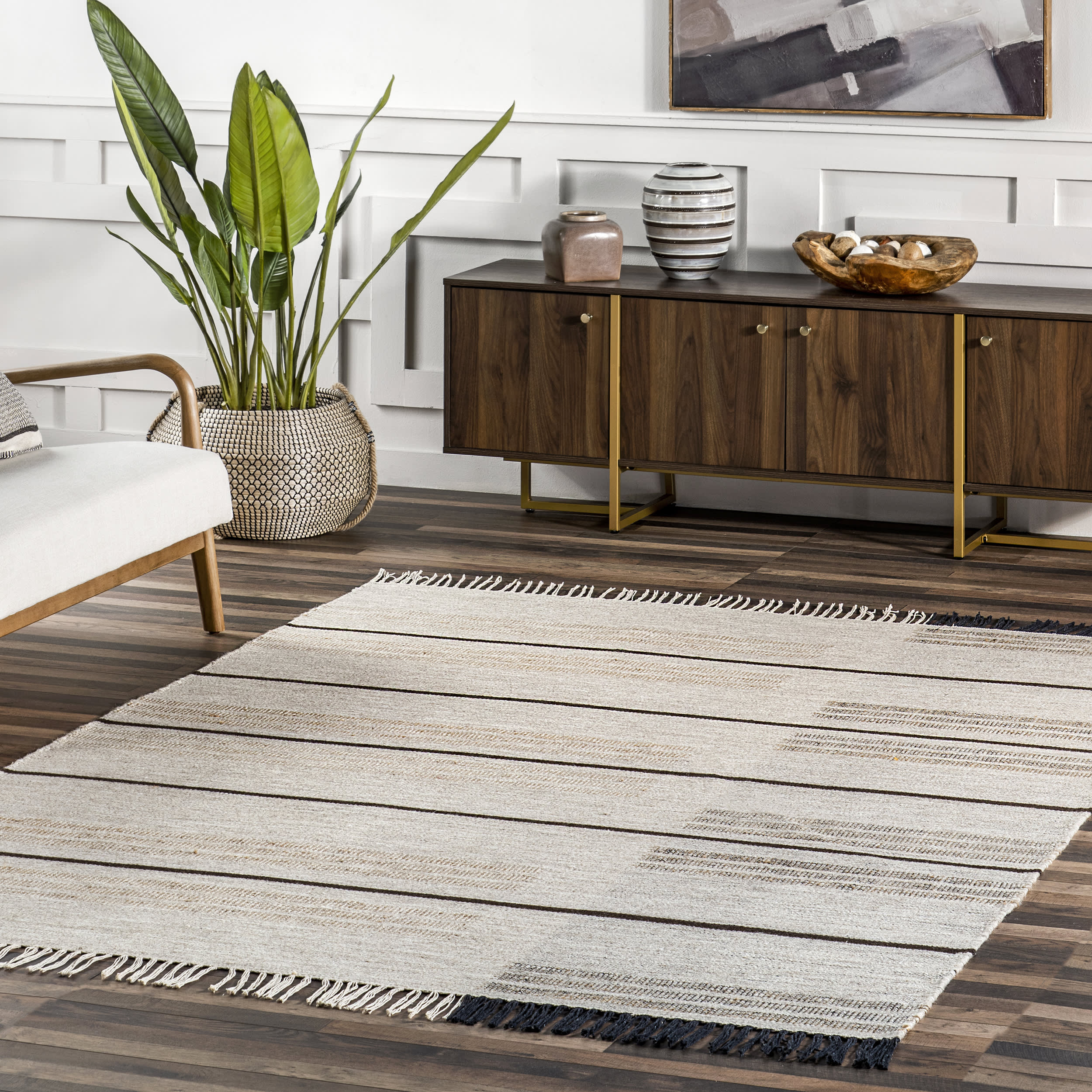 Zeta Wool Faded Rug | Beige