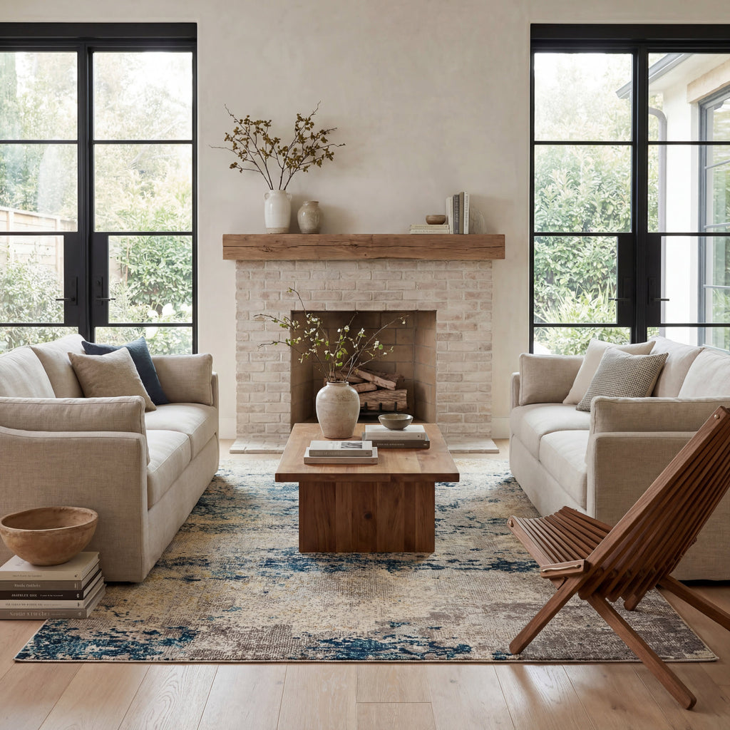 Abstract Nebula Rug | Blue