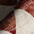Vanni Checkered Fringed Rug | Red