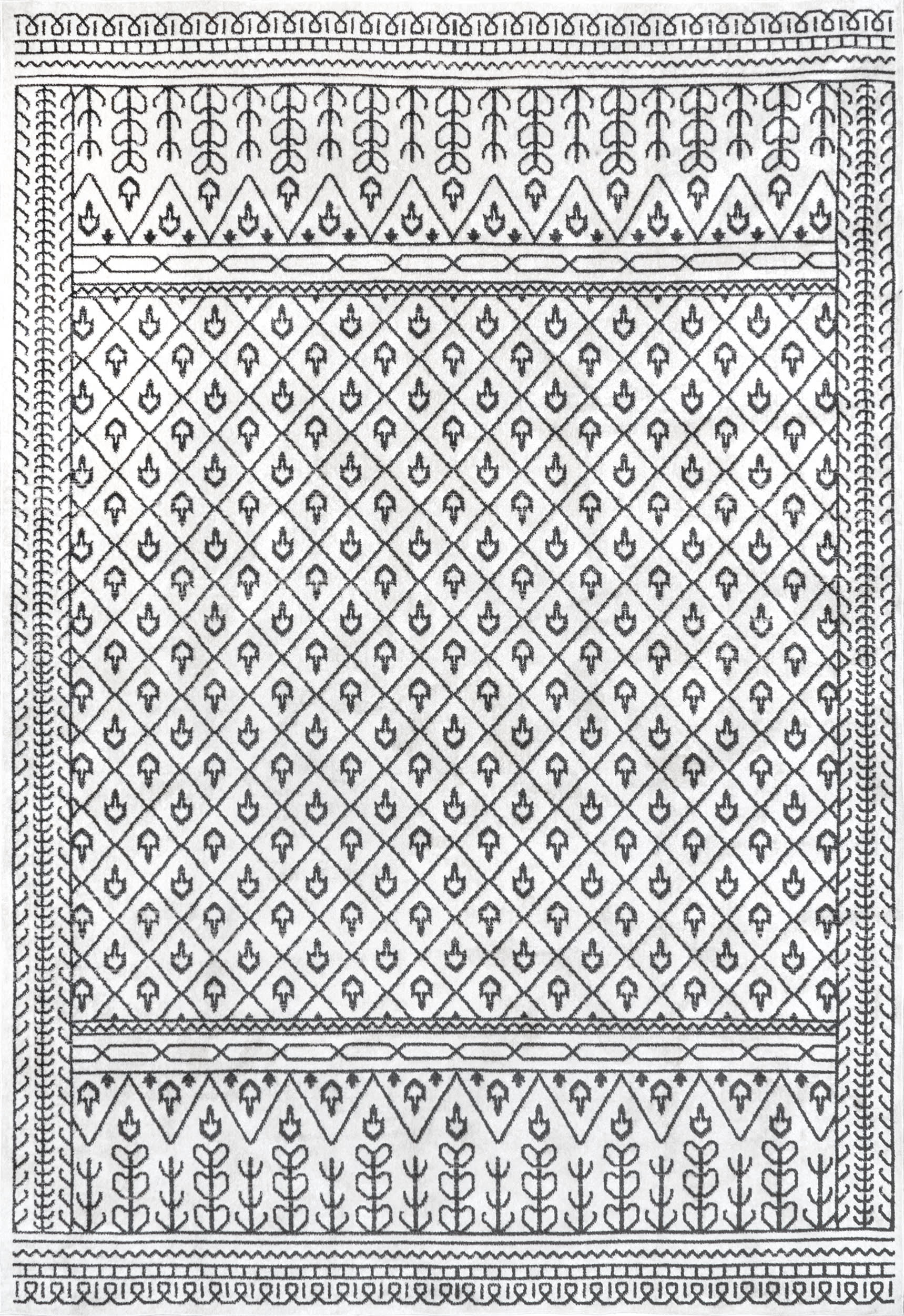 Valerie Washable Graphics Rug | Grey Main image