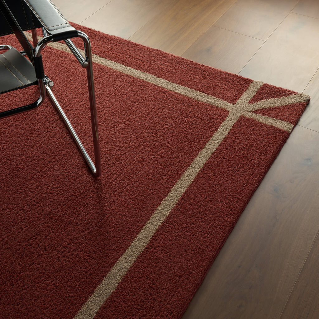 Sivra Bordered Rug | Maroon