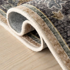 Sinikse Floral and Paisley Washable Rug | Beige