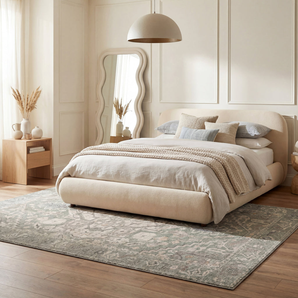 Luda Vintage & Distressed Washable Rug | Sage