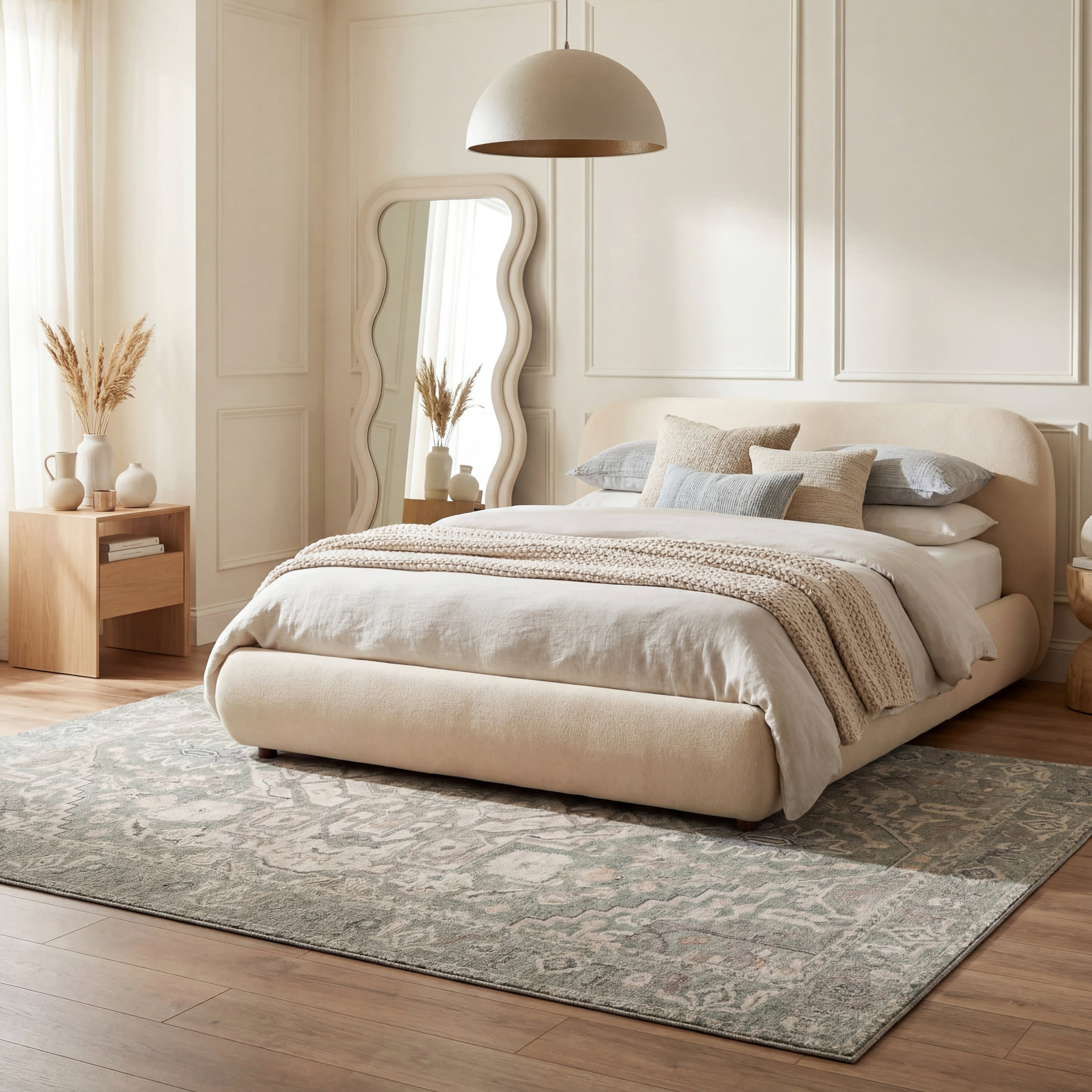 Luda Vintage & Distressed Washable Rug | Sage