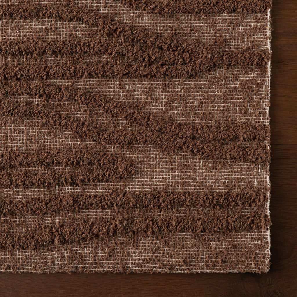 Kahina Abstract Bohemian Hand Tufted Wool Rug | Brown