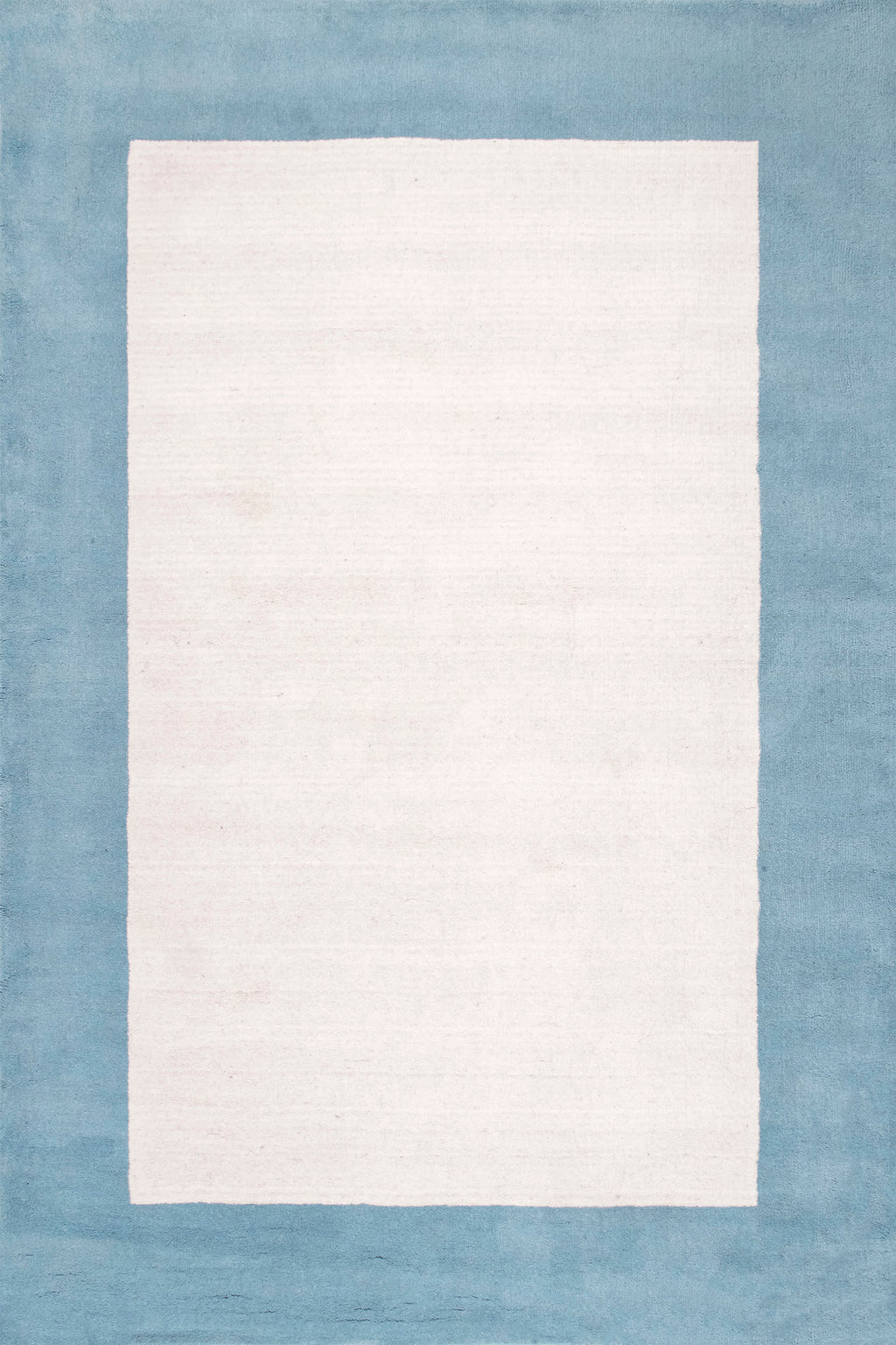 Solid Border Rug | Baby Blue
