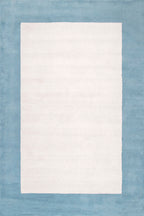 Solid Border Rug | Baby Blue