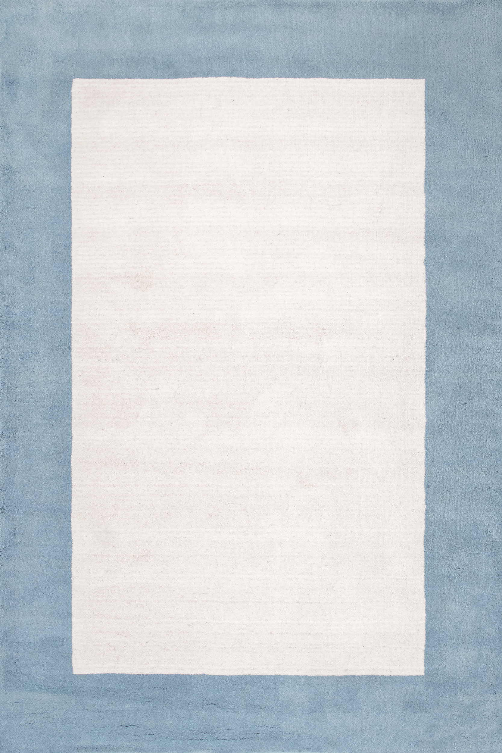 Solid Border Rug | Baby Blue