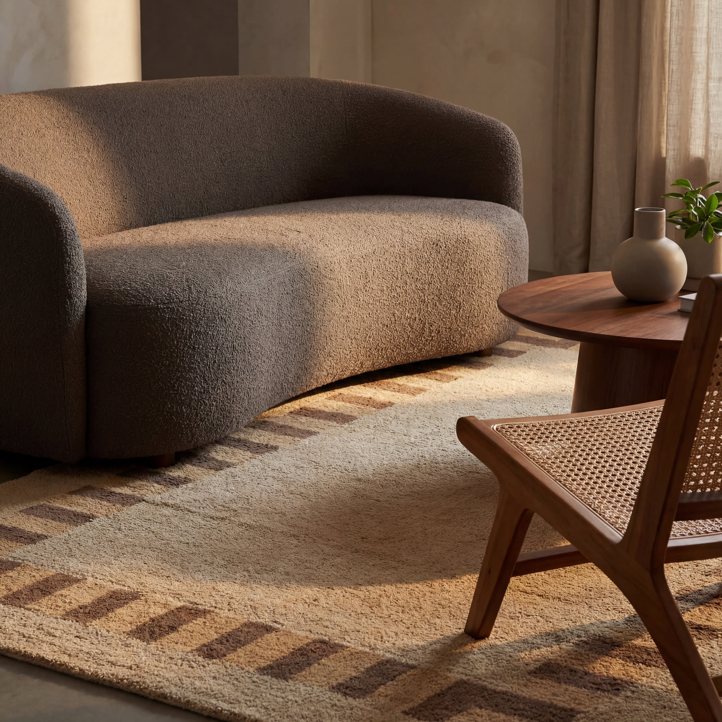 Sabrine Bordered Rug | Tan