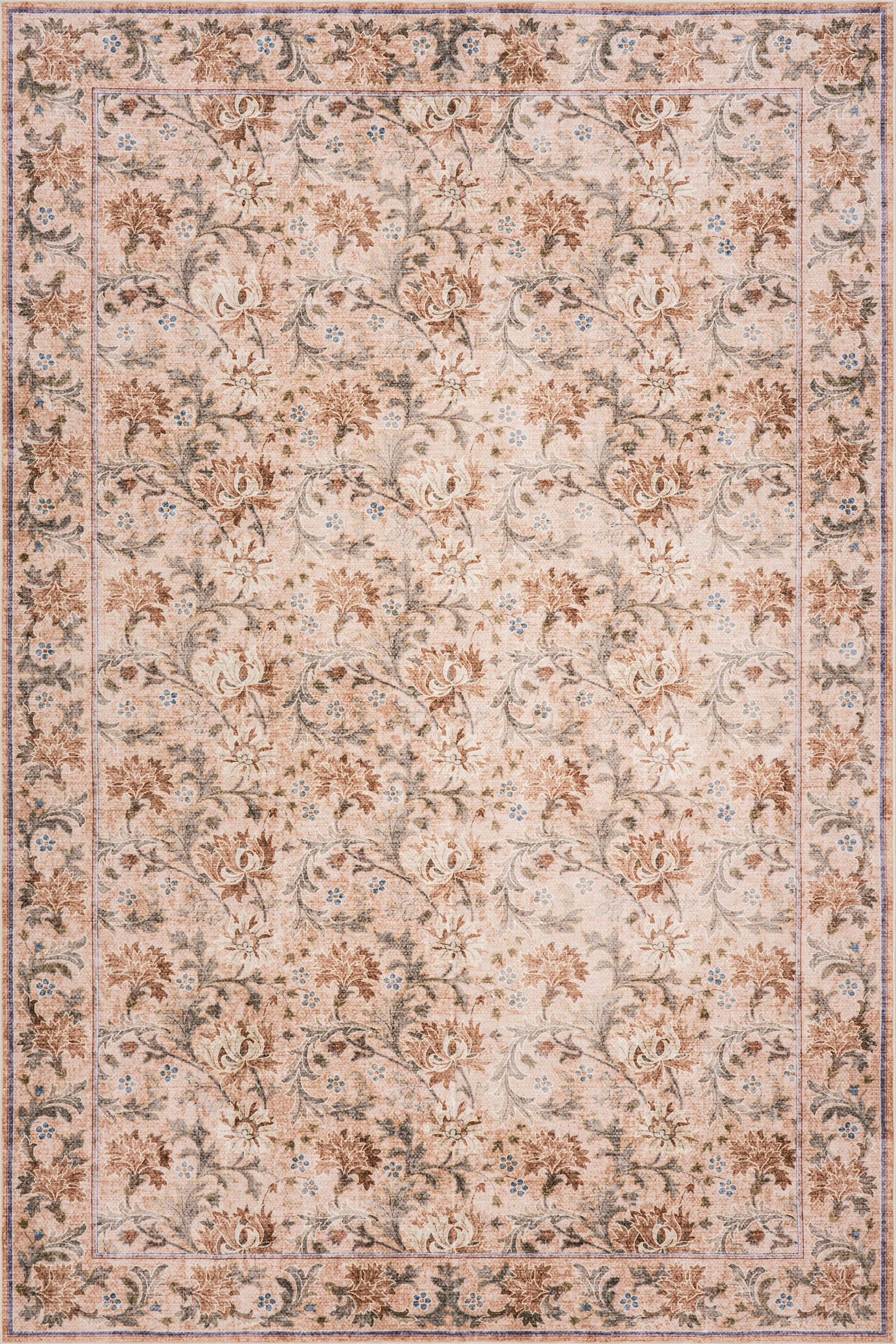 Sinikse Floral and Paisley Washable Rug | Peach Image secondaire du produit