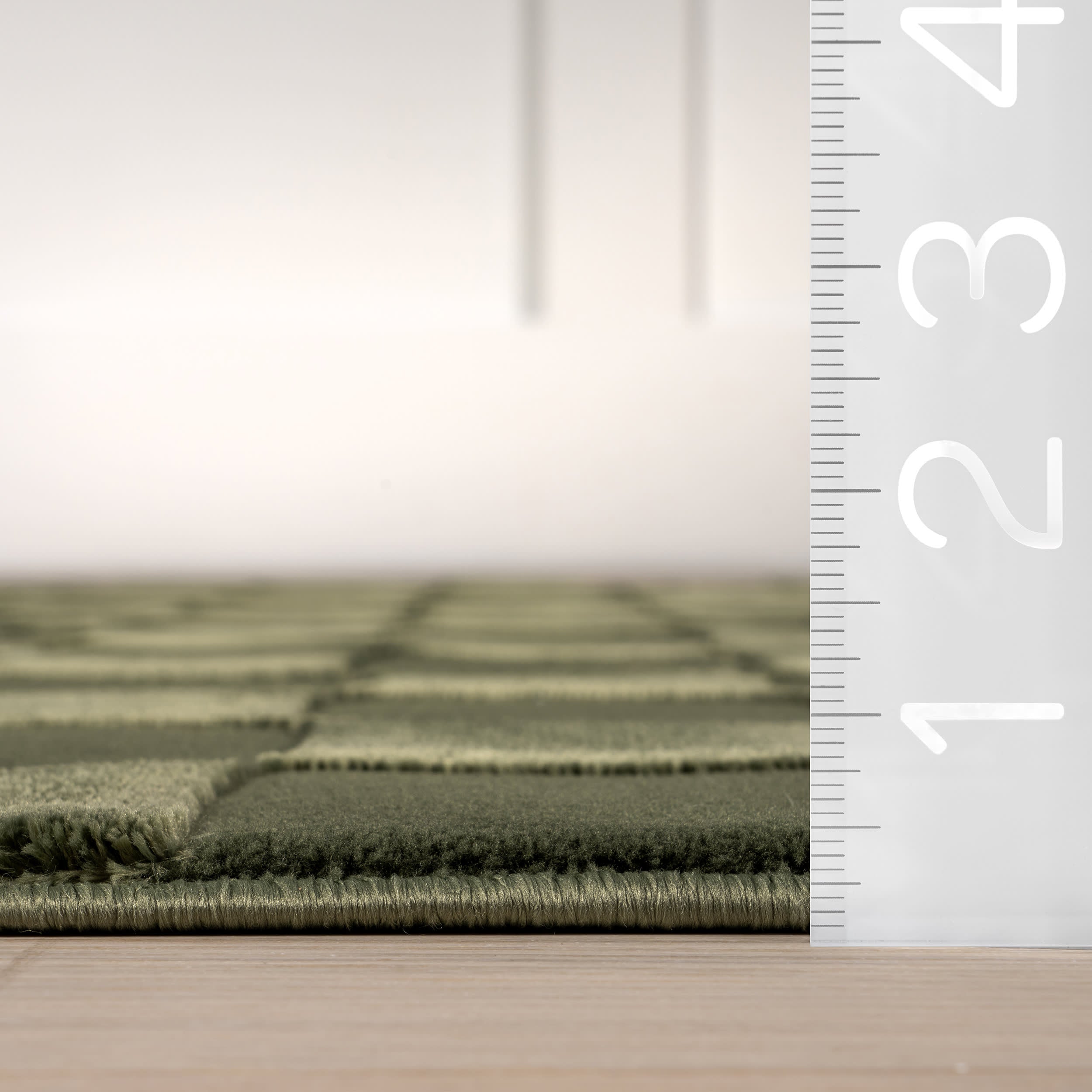 Cape May Plush Textured Washable Rug | Green