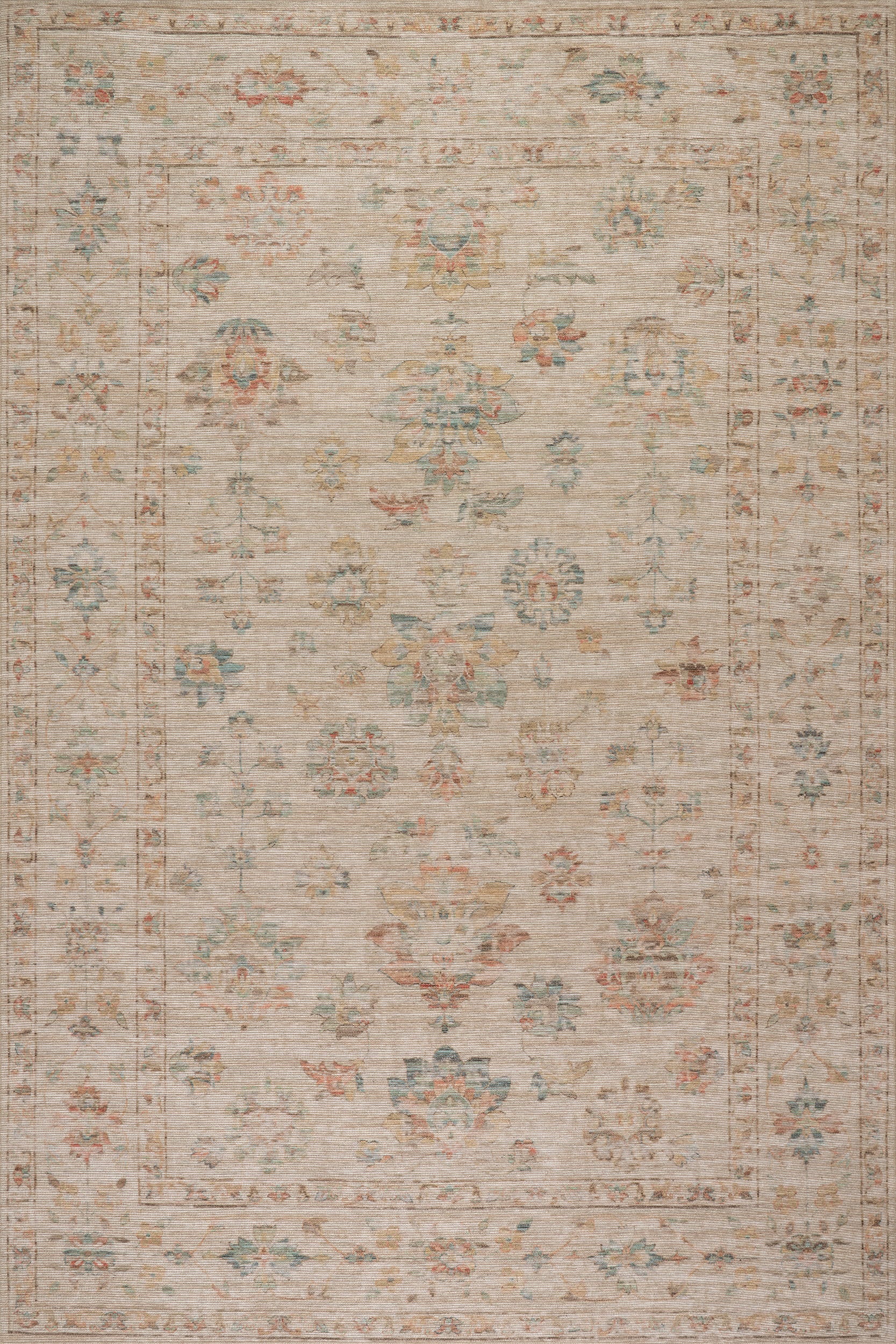 Tiye Traditional Floral & Paisley Rug | Beige Image secondaire du produit