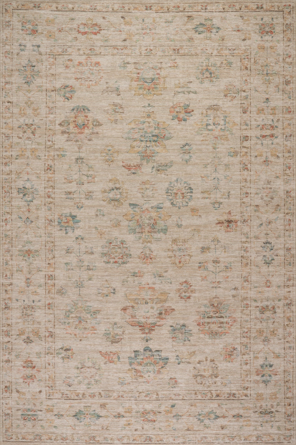 Tiye Traditional Floral & Paisley Rug | Beige